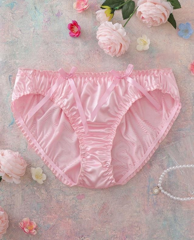 💖 Sexy Satin Knickers Pink Lace Heart Panties Women’s Lingerie UK 💖 size 10 M