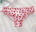 🔥🍓 Strawberry Print Frilly Knickers Women’s Size M UK 10 Cute Ruffle Briefs 🍓