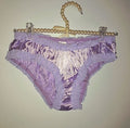 💜✨ Lilac Satin Frill Knickers – Silky Lace Trim Briefs ✨ sissy 💜 size 10 M
