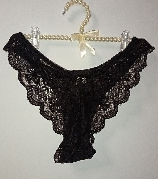 🖤✨ Black Lace & Electric pink Metallic Brazilian Knickers – Size 3XL 22 ✨🖤