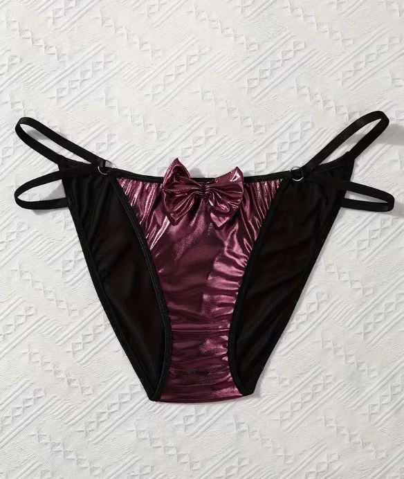✨Metallic Pink Panties with Bow Detail Bold Sexy Statement Piece! ✨size XL 16-18