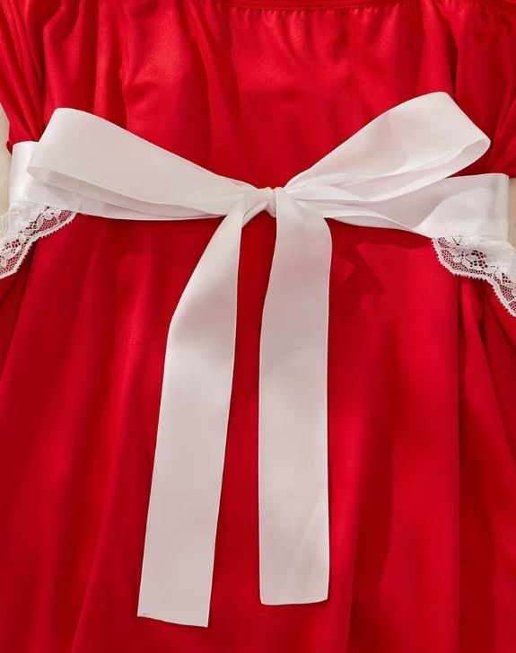 Plus Size 20 Sexy Red Maid Lingerie Set Apron Dress Lace Bow Outfit 2XL cosplay