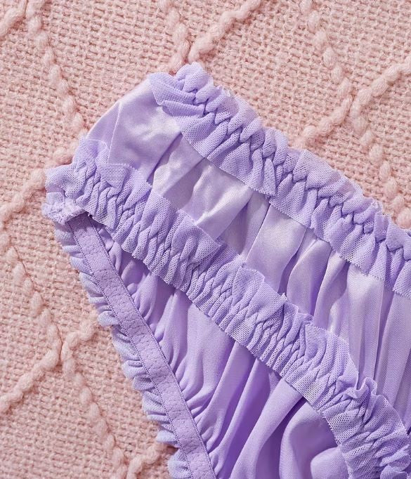 💜✨ Lilac Satin Frill Knickers – Silky Lace Trim Briefs ✨ sissy 💜 size 8 S