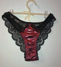 🖤✨ Black Lace & Electric Pink Metallic Brazilian Knickers – Size XL 16-18 ✨🖤