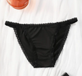 1x Beautiful knickers satin panties black  Sexy Silky feel soft tanga Knickers