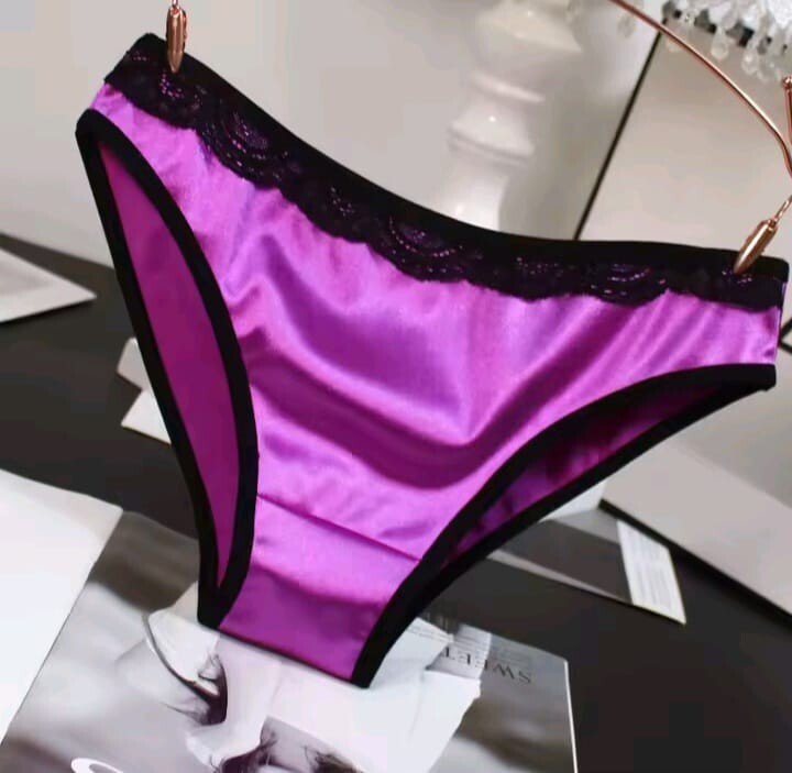 Women's stunning shiny soft silky feel satin knickers lace trim lush colours