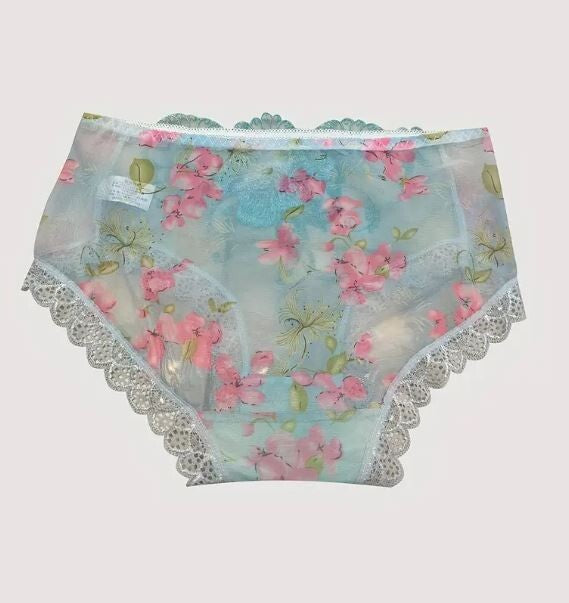 Women's sexy lace embroidered semi-sheer panties floral knickers