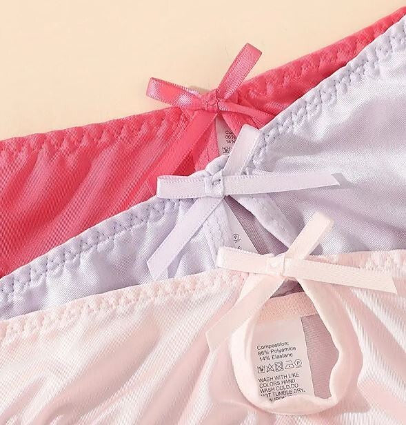 Women’s Ruffle Bikini Briefs Elastic Soft Satin silky Feel Panties S M L XL