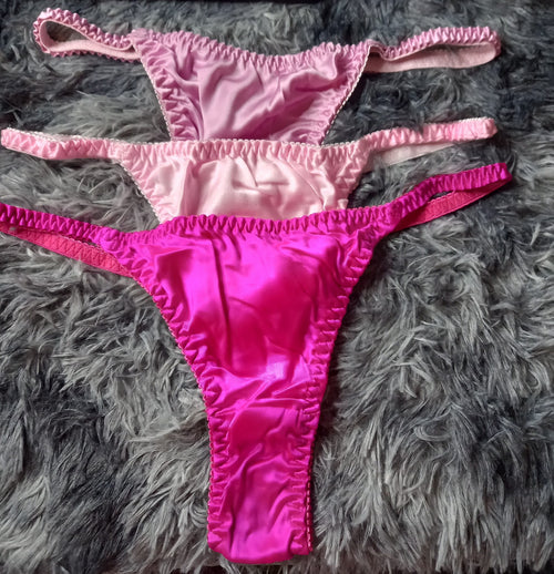 100% mulberry silk fancy & sexy women's thongs various designs one size UK 8-12