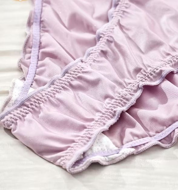 Women's elegant silky feel satin panties stretchy ruched sissy size 12/14 (L)