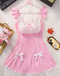 Plus Size 16-18 Sexy pink Maid Lingerie nightie Dress Lace Outfit XL cosplay