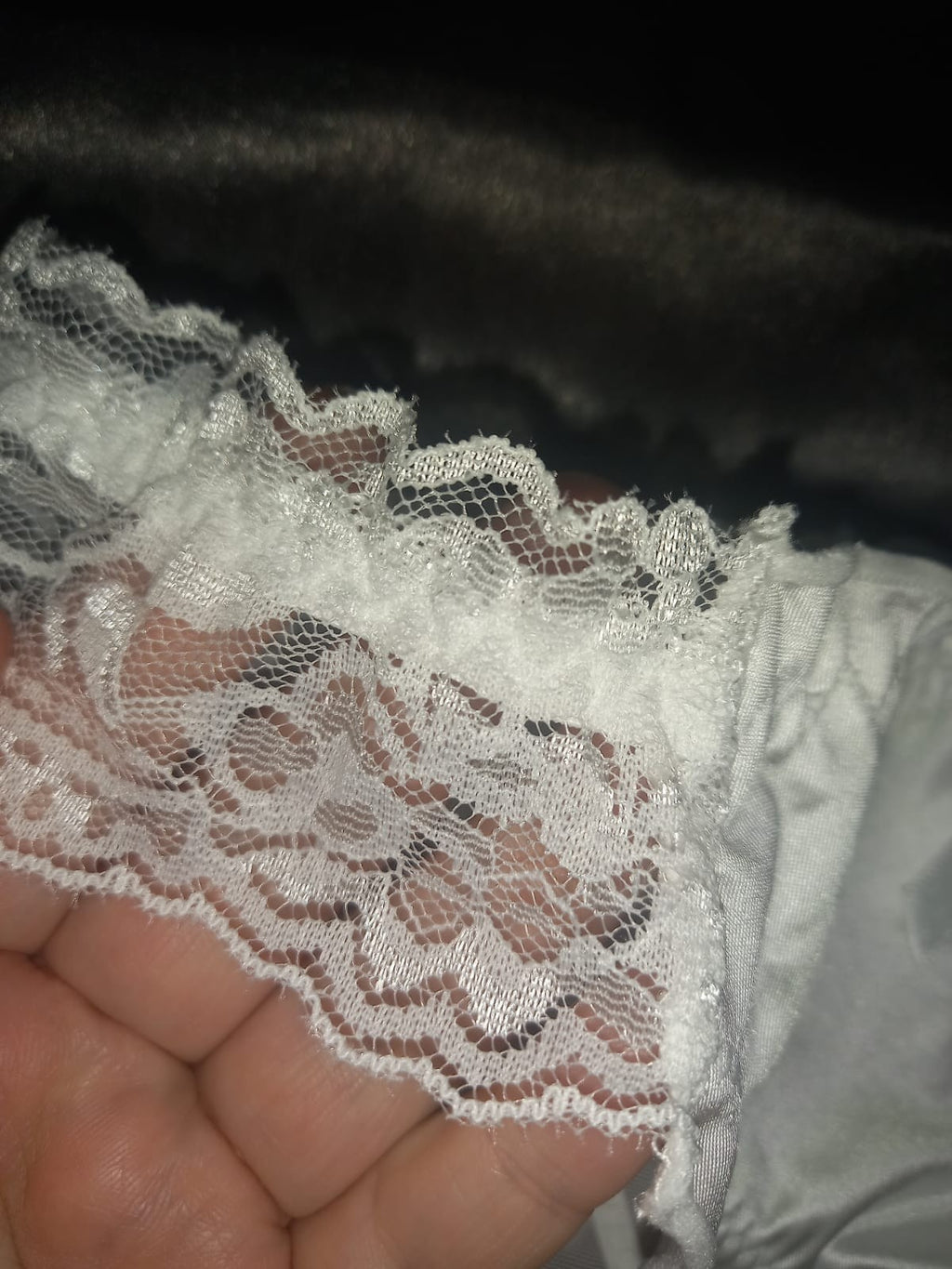Women's French satin front knickers panties mesh back tanga sissy size 8/10 S/M