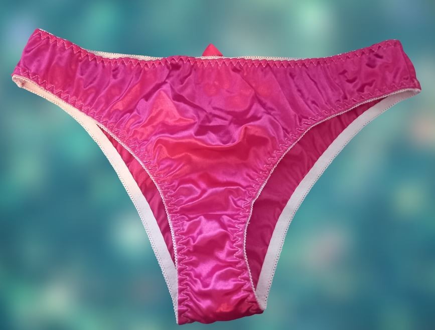 Women's unisex silky feel shiny satin knickers bow decor sissy CD TV