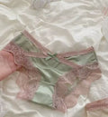 Women's silky feel satin green panties knickers lace bum trim sissy size 10 (M)