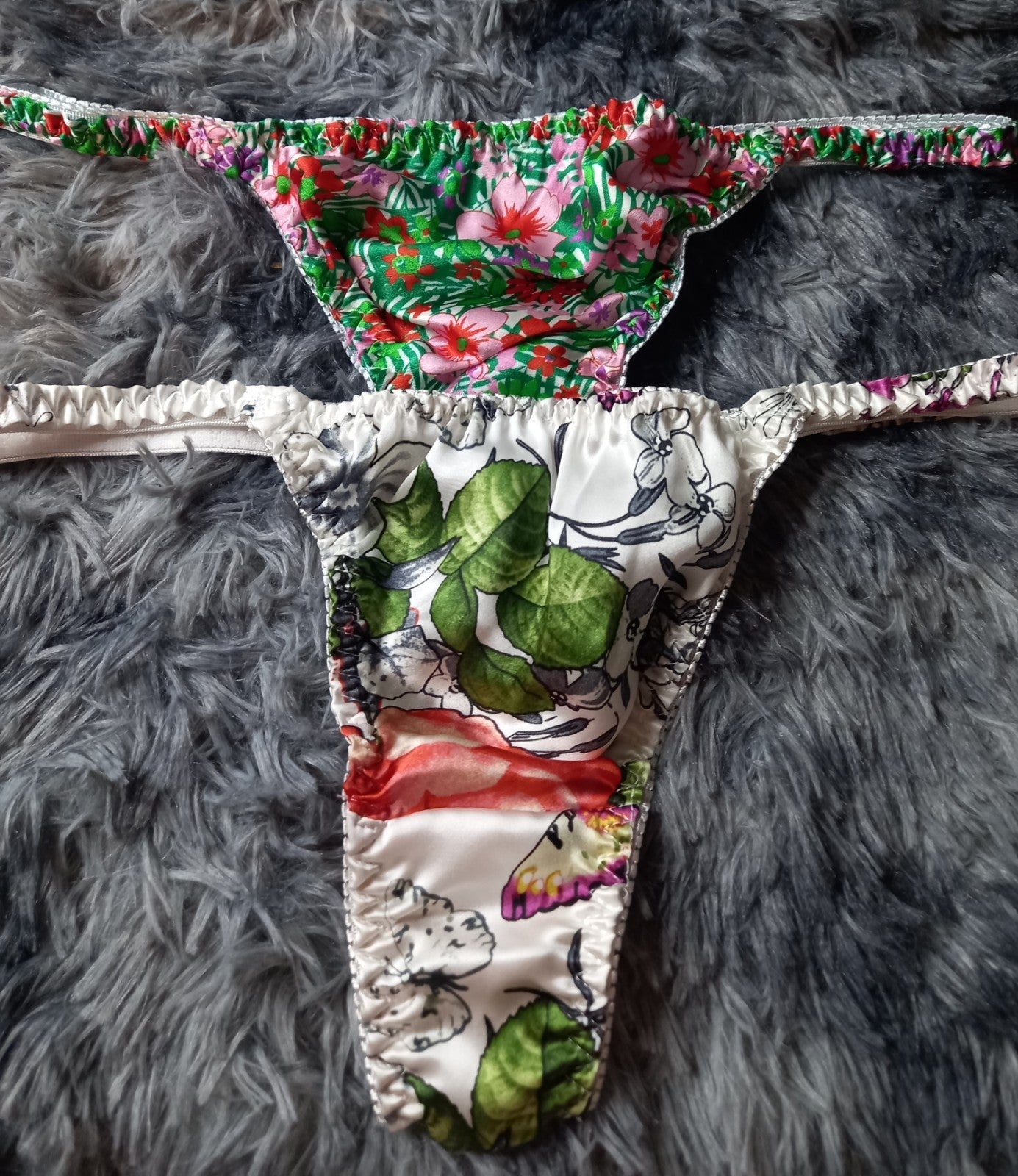 100% mulberry silk fancy & sexy women's thongs various designs one size UK 8-12