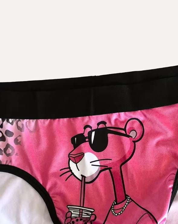 Men soft ice silky feel satin panties pink extra comfy pink panther size L/12-14