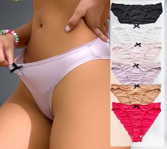 Women's elegant silky feel satin panties stretchy ruched sissy size 16/18 (XL)