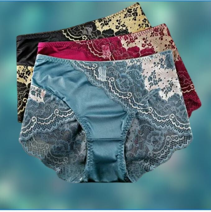 Women's lace & icey satin french style soft silky feel knickers sissy CD TV