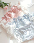 HOT Viral Japanese style soft silky feel satin lace panties bow ties decor sissy
