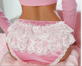 Beautiful silky feel knickers satin panties sexy lace detail on bum size S 8