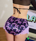 💜Floral Lace & Satin silky knickers Soft, Playful panties sissy size L UK 12-14