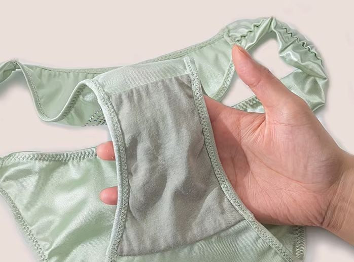 Silky feel mint green satin panties tanga full bum coverage size UK 10 / (M)