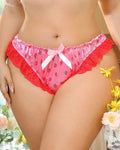 pink floral soft silky feel satin panties knickers ruffles sissy size 20 (2XL)