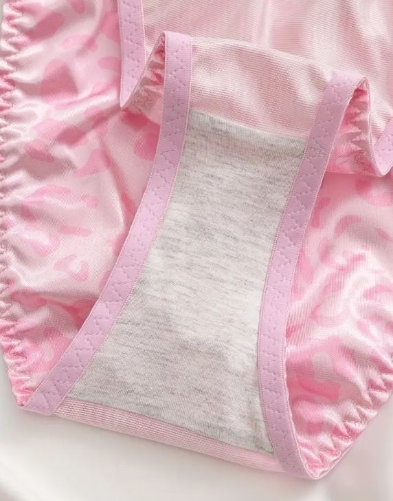 Stunning women's soft silky feel satin knickers tanga lace trim panties pink