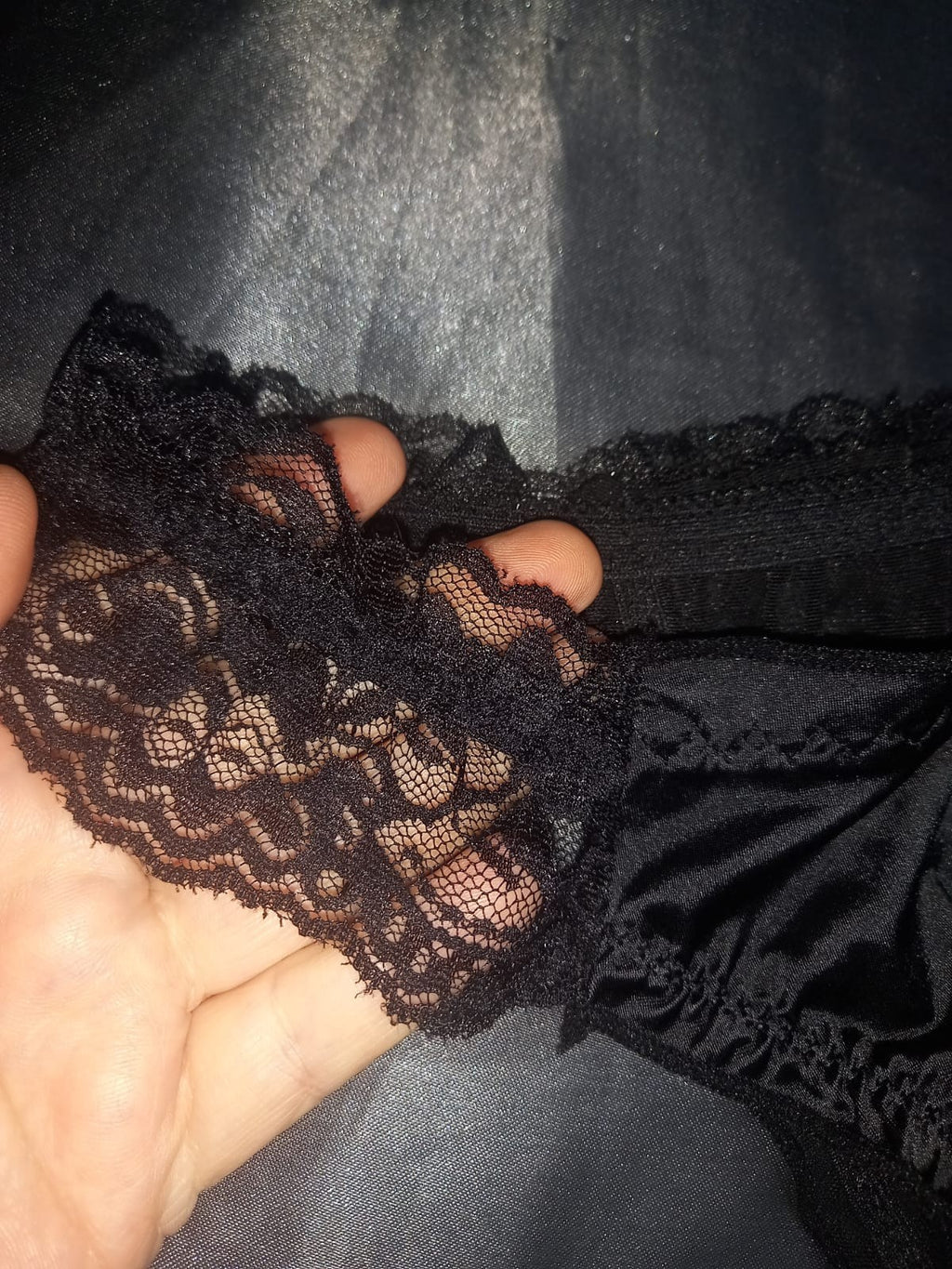 Women's French satin front knickers panties mesh back tanga sissy size 8/10 S/M