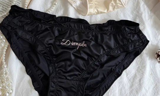 ''Dimple'' embroidery soft silky feel knickers satin frill trim panties sissy