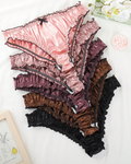 Luxurious ruffle edge satin / silk panties sissy CD soft knickers