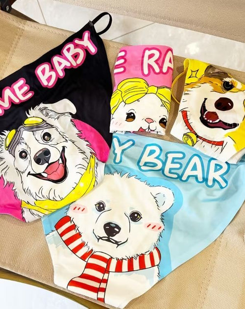 5x ice silky tanga panties satin knickers for anime fans seamless M / UK 10-12