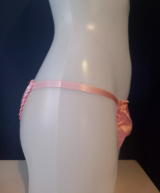 Woman's soft Silky feel Pink Tanga Knickers Panties stunning design sissy CD TV