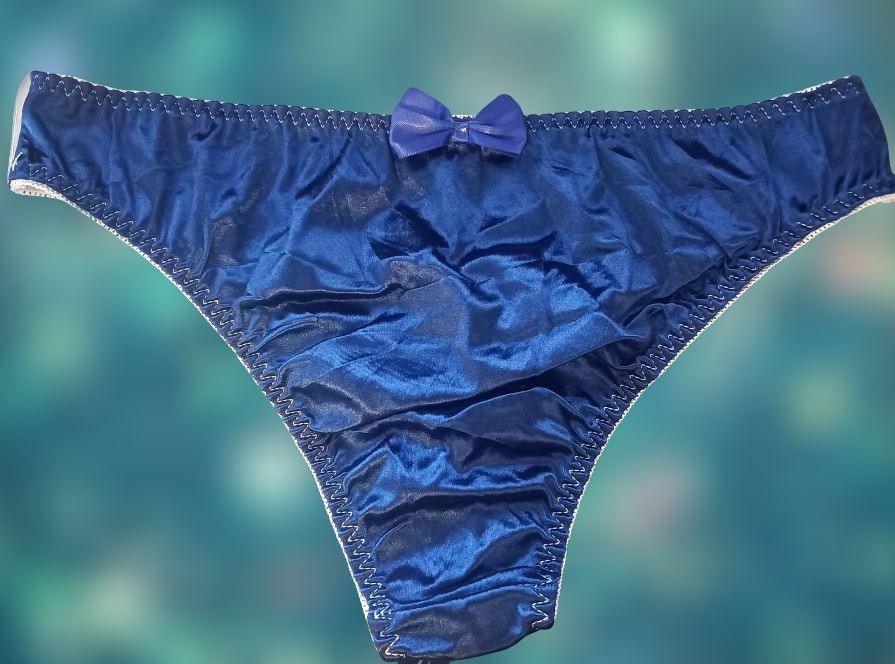 Women's unisex silky feel shiny satin knickers bow decor sissy CD TV