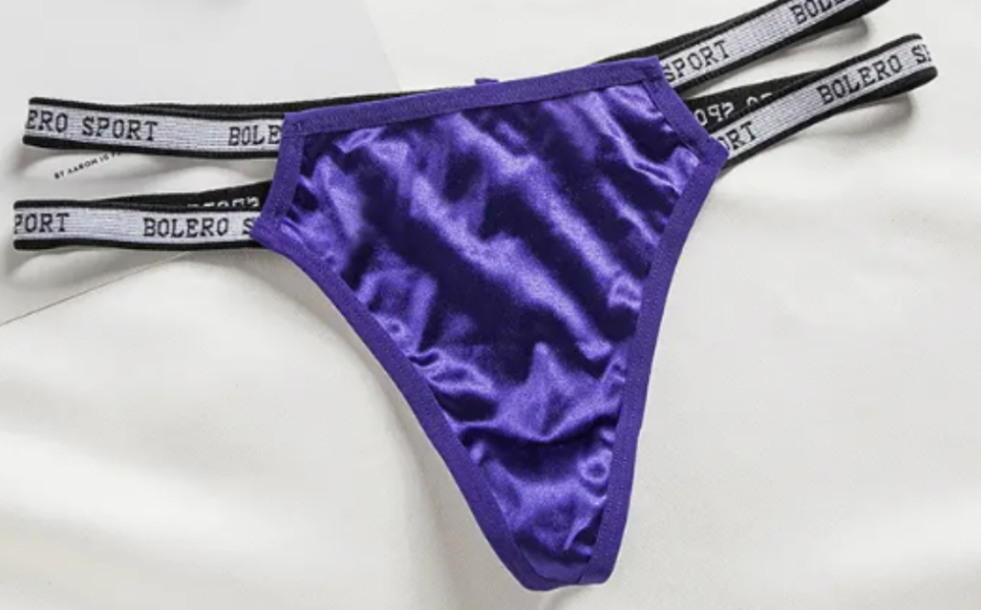 Beautiful silky thongs satin sporty T-back thongs satin sexy underwear