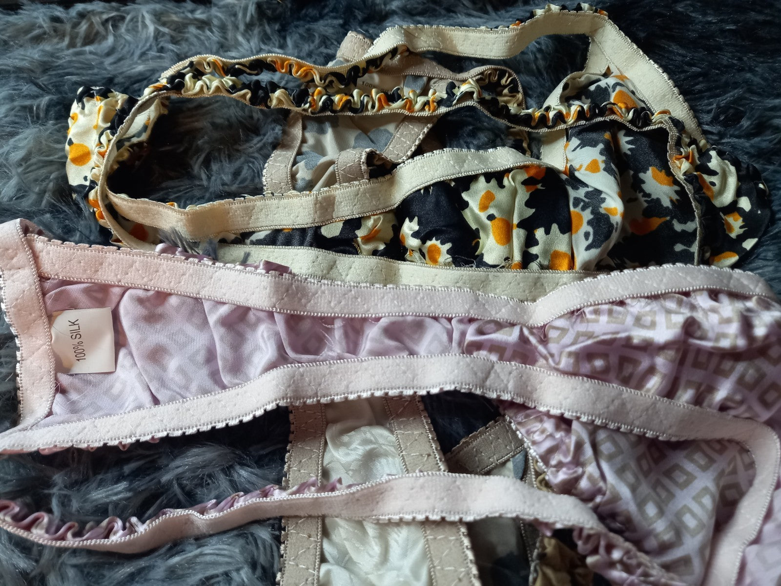 100% mulberry silk fancy & sexy women's thongs various designs one size UK 8-12