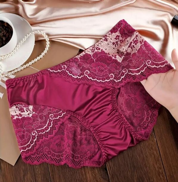 Women's lace & icey satin french style soft silky feel knickers sissy CD TV