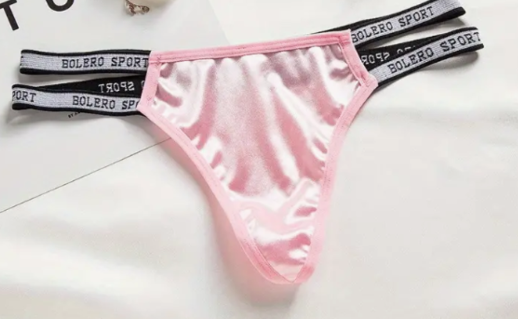 Beautiful silky thongs satin sporty T-back thongs satin sexy underwear