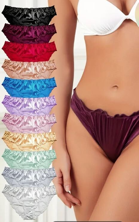 Women Sexy Soft silky knickers satin panties comfy sissy CD TV full bum coverage
