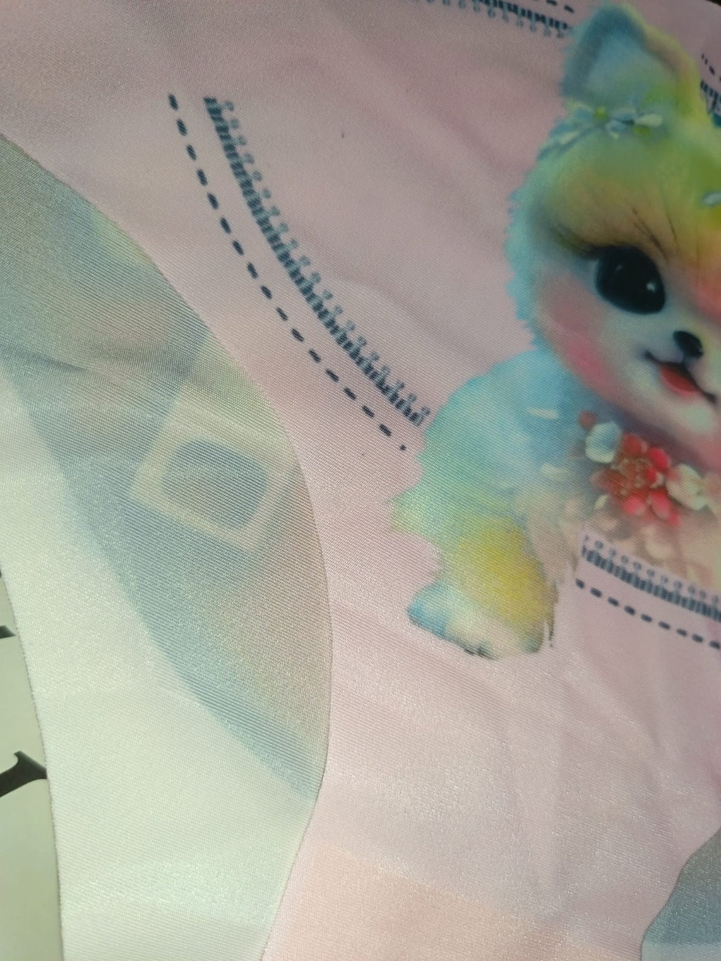Womens silky feel satin panties seamless 3D cartoon print size M to L - 10/12/14