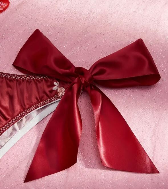 Women's sexy floral print silky feel satin side tie knickers sissy TV CD