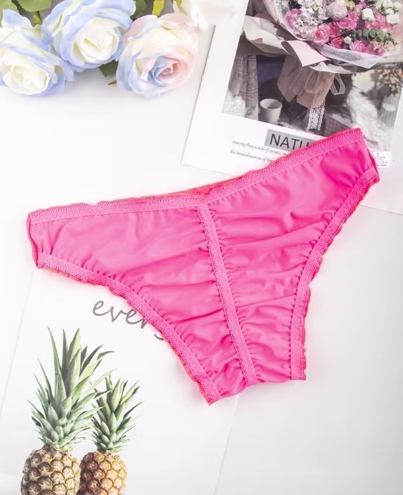 🔥Men’s Satin ice silky ruched Panties Hot Pink sissy Soft Stretchy size L 12-14