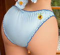Women Satin Bikini Panties Soft Elastic Trim Cute Avocado Detail sissy Size S/8