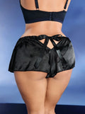Silky Satin PJ Shorts Flirty Ruffle Lounge Nightwear Soft plus size 3XL UK 22-24