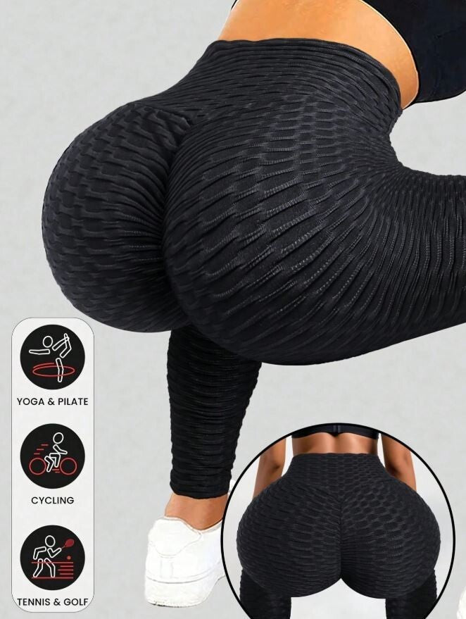 Honeycomb yoga pants leggings  shaping bum scrunchie tummy control ,Top Quality 