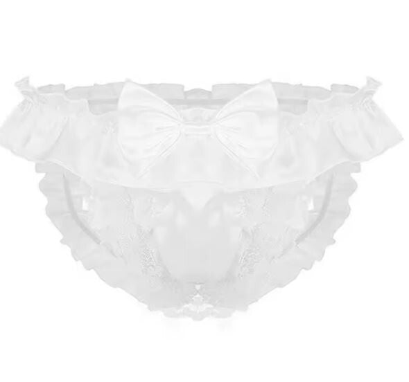 Stunning silky & lace sexy Sissy Panties for men cd tv drag maid shiny playful