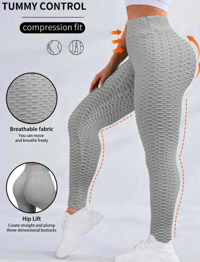 Honeycomb yoga pants leggings  shaping bum scrunchie tummy control ,Top Quality 