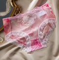 Women's sexy lace embroidered semi-sheer panties floral knickers