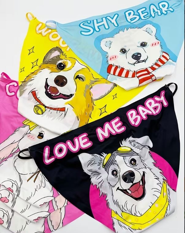 5x ice silky tanga panties satin knickers for anime fans seamless M / UK 10-12