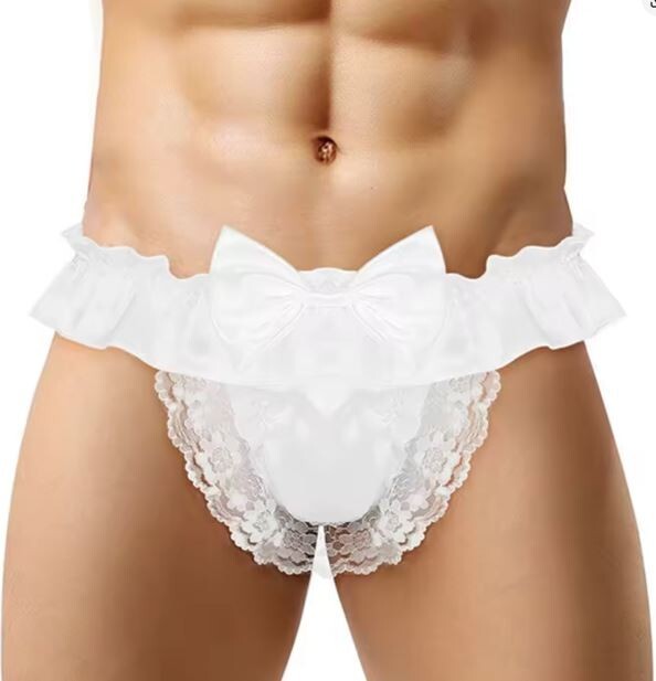 Stunning silky & lace sexy Sissy Panties for men cd tv drag maid shiny playful